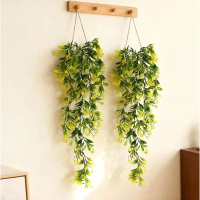 Image de 2 plantes suspendues artificielles, plante suspendue artificielle de 78 cm de haut, plante suspendue, pour le jardin, le bar, la maison, la décoration de mariage