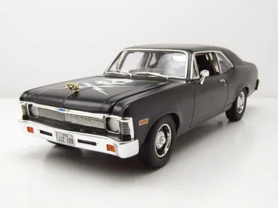 Obrázok produktu pre Chevrolet Nova 1971 matt schwarz Death Proof Modellauto 1:18 GMP