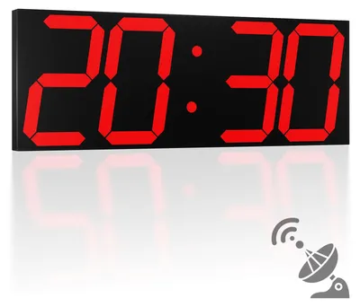 LED-Wanduhr 47,5 cm, GPS-Synchronisation, Alarm, Timer, rot
