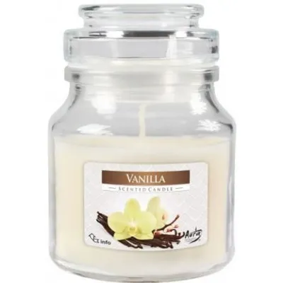 Image de Bougie parfumée en verre avec couvercle Parfum vanille Bougie parfumée Durée de combustion env. 28 h