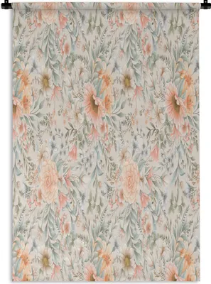 Produktbild von MuchoWow® Wandteppich Wandbehang Blumen - Sonnenblume - Pastell - Muster 60x90 cm Tapisserie Dekoration Wandtuch - Foto-Teppich - Abwaschbar