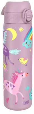 Produktbild von ion8 Leichtstahl-Trinkflasche 600 ml, auslaufsicher, Flieder Einhorn