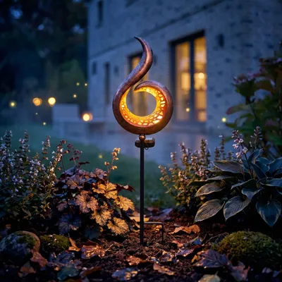 Produktbild von Northpoint LED Solar Gartenstäbe Gartenstecker Außenbereich automatische Beleuchtung wetterbeständig Metall Flamme