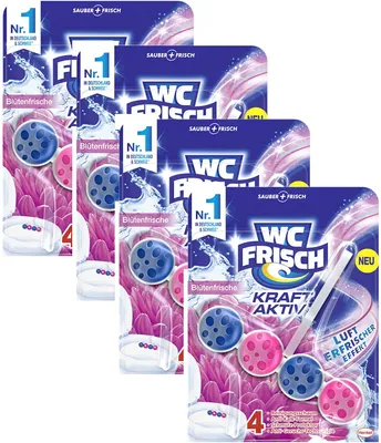 Produktbild von WC-Frisch Kraft Aktiv 4er Pack Duftspüler Blütenfrische 4x1 Stück WC-Reiniger