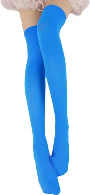 Produktbild von CHPN – Overknee-Socken – Overknee-Socken – Höhere Socken – Blau – Overknee-Socken – Hohe Strümpfe – Kniestrümpfe – Lange Strümpfe – 54 cm (Ferse-Knie)