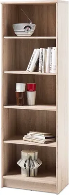 Produktbild von Bücherregal - Eichedekor Sonoma - 54 x 148 cm - 1 fester Boden - 3 Einlegeböden