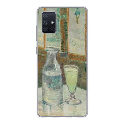 Produktbild von MuchoWow® Handyhülle Schutzhülle Hülle für Samsung Galaxy A71 Couchtisch mit Absinth - Vincent van Gogh Silikon Softcase Handy Hülle - Kartenbesitzer