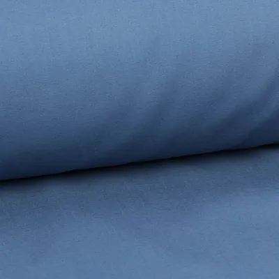 Produktbild von Baumwollstoff Popeline Meterware uni jeans blau – breit, weich 1,50m