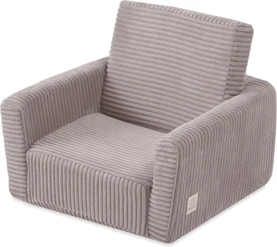 Immagine prodotto di Poltroncina per bambini MISIOO CUBIE in velluto a coste, poltroncina pieghevole e divanetto per neonati, morbida poltroncina per la cameretta, pieghevole per sdraiarsi - Beige