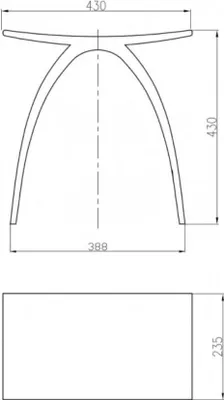 Produktbild von Luxus-Badhocker PB4001 - Mineralguss - 43 x 43 x 23,5 cm