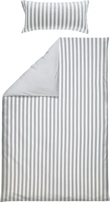 Produktbild von Erwin Müller Wendebettwäsche silber-weiß 1x 135x200 cm + 1x 40x80 cm