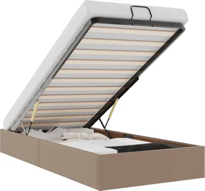 Obrázok produktu pre vidaXL Osmanská posteľ bez matraca cappuccino-hnedá 90x190cm Imitácia kože