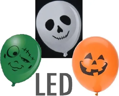 Produktbild von Pack 3 Halloween-Ballons mit LED