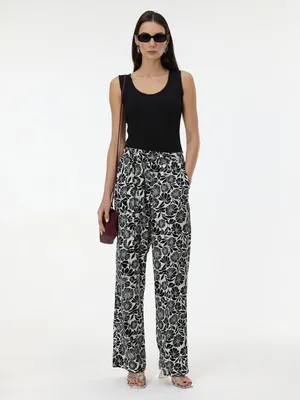 Produktbild von Orsay Schwarze gemusterte Damenhose 38