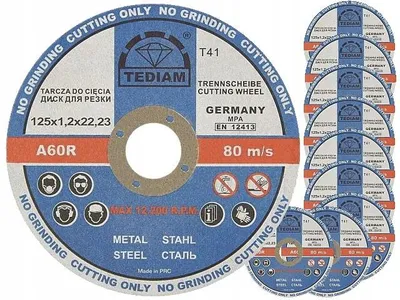 Produktbild von TEDIAM Trennscheiben Metall Stahl 125x1.2 mm (10 Stück)