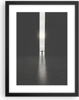 Produktbild von Gerahmtes Poster - Schwarzer Rahmen - Tor Mensch Licht - 30x40 cm - Wand Bild - Wanddeko - Wandbilder - Kunstposter - Wandposter - Bilderrahmen - Bilder - Kunstdruck - Wanddekoration - P2BPA30x40-4698