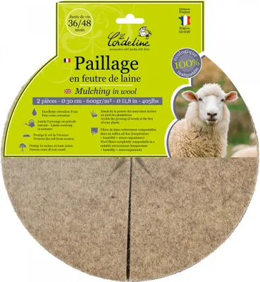 Produktbild von 2er-Set Mulchscheiben, 600 g/m², 0,3x0,3 m