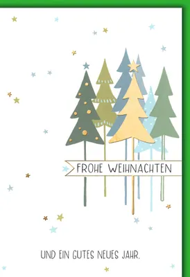 Produktbild von Weihnachten Tannenbäume Weihnachtskarte mit Umschlag