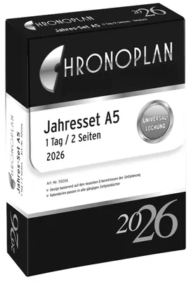 Produktbild von Chronoplan 50206, Jahresset, 2026, A5, weiß