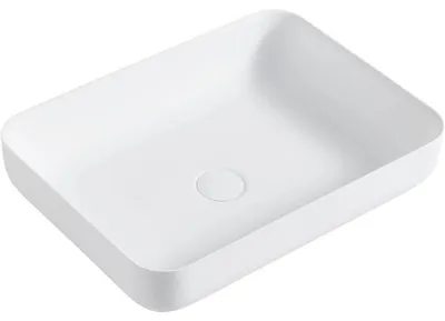 Immagine prodotto di CERANO - Lavabo in marmo colato Ora - da appoggio - bianco opaco - 54x36 cm