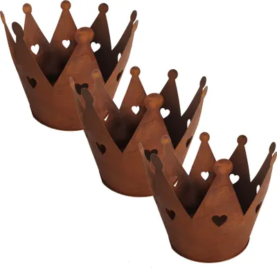 Produktbild von UNUS Gartendeko Rost Krone 2er Set Edelrost Metall Garten Deko Metallkrone