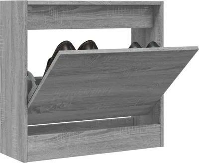 Produktbild von "2026 Promotion" Schuhschrank, Schuhkipper, Schuhregal, Grau Sonoma 60x21x57 cm Holzwerkstoff - Schuhständer CC30100