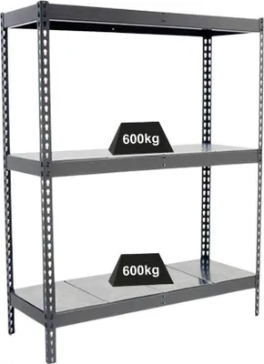 Produktbild von PROREGAL Schwerlastregal METAL BEAST THREE | HxBxT 200x150x90cm | Fachlast 600kg | Grau
