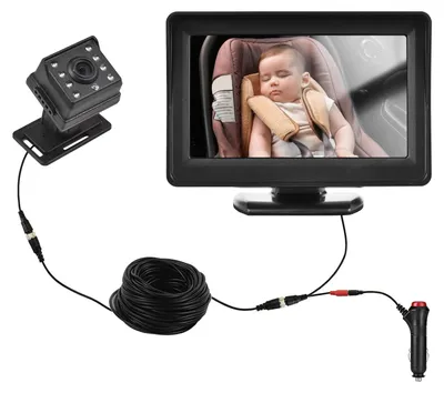 Obrázek produktu pro Dětský monitor do auta 1080P monitorovací kamera pro dětské zadní sedadlo 4,3palcový displej zrcátka autosedačky 150′ã široký výhled noční vidění dětská kamera zrcátka do auta snadná instalace