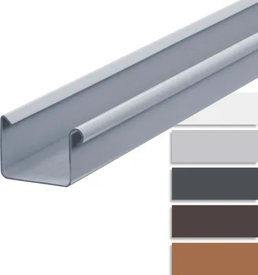 Produktbild von INEFA Dachrinne kunststoff Kastenrinne 200cm NW68 / 68mm Grau Dachrinnenzubehör, Regenrinnen PVC , einfache Montage,  Germany