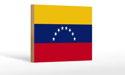 Produktbild von Holzschild Flagge Venezuelas 18x12 cm Flag of Venezuela Dekoration