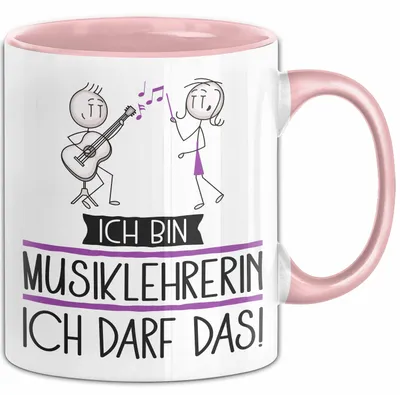 Produktbild von Geschenk für Musiklehrerin Tasse Lustige Geschenkidee Geburtstag Ich Bin Musiklehrerin Ich Darf Das (Rosa)