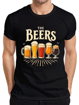 Zdjęcie produktu dla T-shirt męski "Beers Biergläser Craft Beer JGA Saufabend Vatertag", czarny, rozmiar 3XL