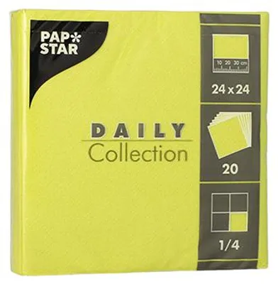Produktbild von 400 Servietten "DAILY Collection" 1/4-Falz 24 cm x 24 cm limonengrün