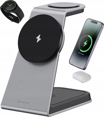 Zdjęcie produktu dla Bezprzewodowa Ładowarka 3w1 QI MagSafe na Telefon Zegarek Słuchawki / Omni Power 15W