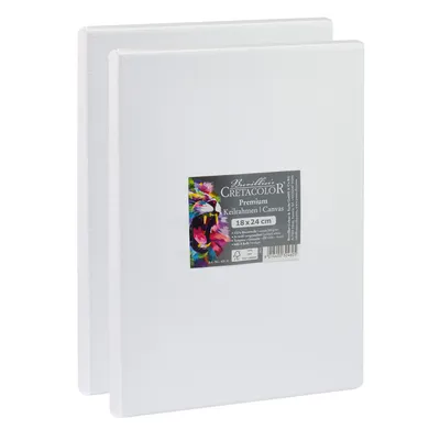 Immagine prodotto di Telaio Cretacolor 18x24 cm - 2 pezzi - Set di tele - Tela da pittura premium su telaio in legno da 1,5 cm - Tela in cotone per acrilico, olio e tecnica mista