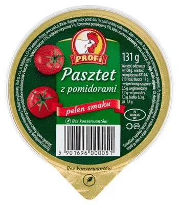 Zdjęcie produktu dla Pasztet z kurczaka z pomidorami Profi 131 g :)