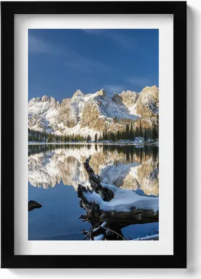 Produktbild von Naturlandschaft in den Bergen– Wandbild mit Rahmen – Gerahmtes Bild  – Wanddekoration – 20x30 cm – Schwarz
