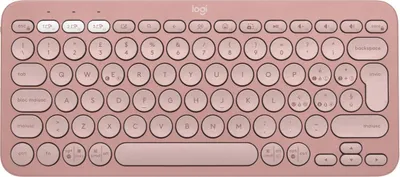 Produktbild von Logitech Pebble Keys 2 K380s, Mini, Kabellos, Bluetooth, Scherenschalter, QWERTY, Rose