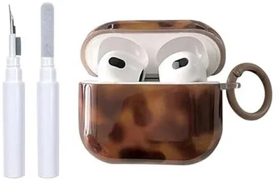 Produktbild von Famanu Schutzhülle für AirPods Pro mit stilvollem Design und Reinigungsset - Braun