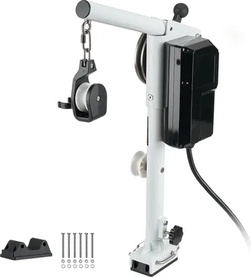 Image de SucceBuy Dispositif électrique de levage de panier de crabe, 12 V DC 1200 W, treuil à câble avec capacité de levage de 90 kg, vitesse de ligne de 35 m/min, rotation de 360°, convient pour les pièges à crabe, crevettes et homards