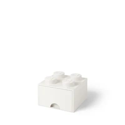 Image de LEGO 40051735 Boîte à tiroirs LEGO STORAGE BRICK DRAWER 4, 1 tiroir, blanc
