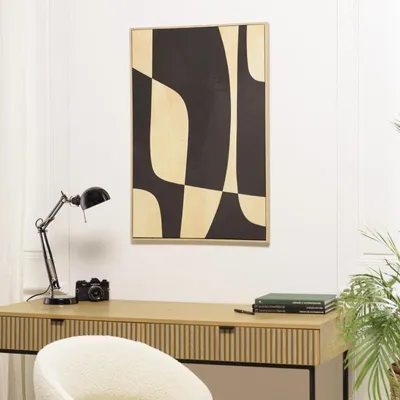 Produktbild von HOMER – Wanddekoration 63 x 93 cm, abstrakte Motive, Naturholzrahmen