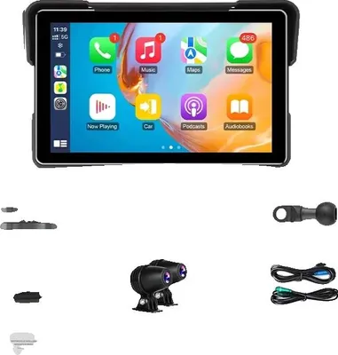 Produktbild von Motorrad GPS-Display, kabellose Konnektivität, wasserdichtes Design, Mit 1080P DVR