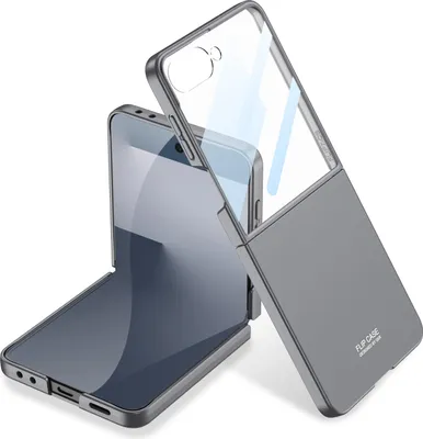 Obrázek produktu pro Pouzdro pro Samsung Galaxy Z Flip 8 Tenké Matné Pevné PC Pouzdro s Ochrannou Fólií na Displej Šedá
