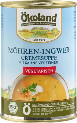 Produktbild von ÖKOLAND Möhren-Ingwer-Cremesuppe vegetarisch - 400g