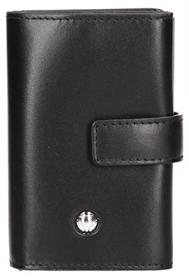 Productafbeelding van Momo Design Herenportemonnee, echt leer, zwart, compact, 11x7 cm