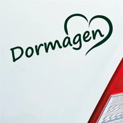 Produktbild von Auto Aufkleber Dormagen Herz Stadt City Liebe Love 19,5x8 cm Dunkelgrün Sticker Heckscheibenaufkleber