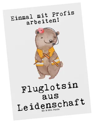 Produktbild von Mr. & Mrs. Panda Grußkarte Fluglotsin Leidenschaft - Weiß - Geschenk, Flugsicherung, Ausbildung, Fotokarte, Ansichtskarte, Beruf, Ansichtskarten, Spruch, Postkarten