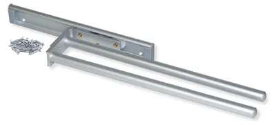 Produktbild von Ausziehbarer Handtuchhalter mit 2 Armig, handtuchauszug küche oder bad aus matt eloxiertem Aluminium, Länge 440mm