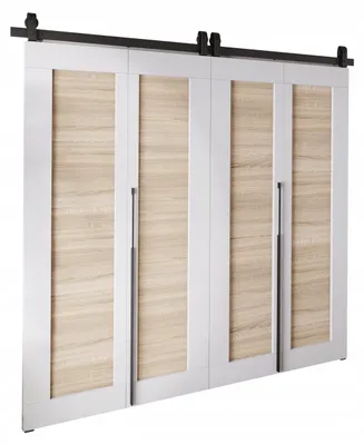 Produktbild von KierMoebel Schiebetür Komplettset QUDIO DUO M1 Weiß + Sonoma 192x205x3,2 cm Wohnzimmer Schiebetür